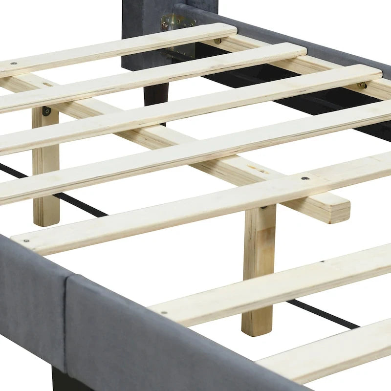 Upholstered Platform Bed, Velvet