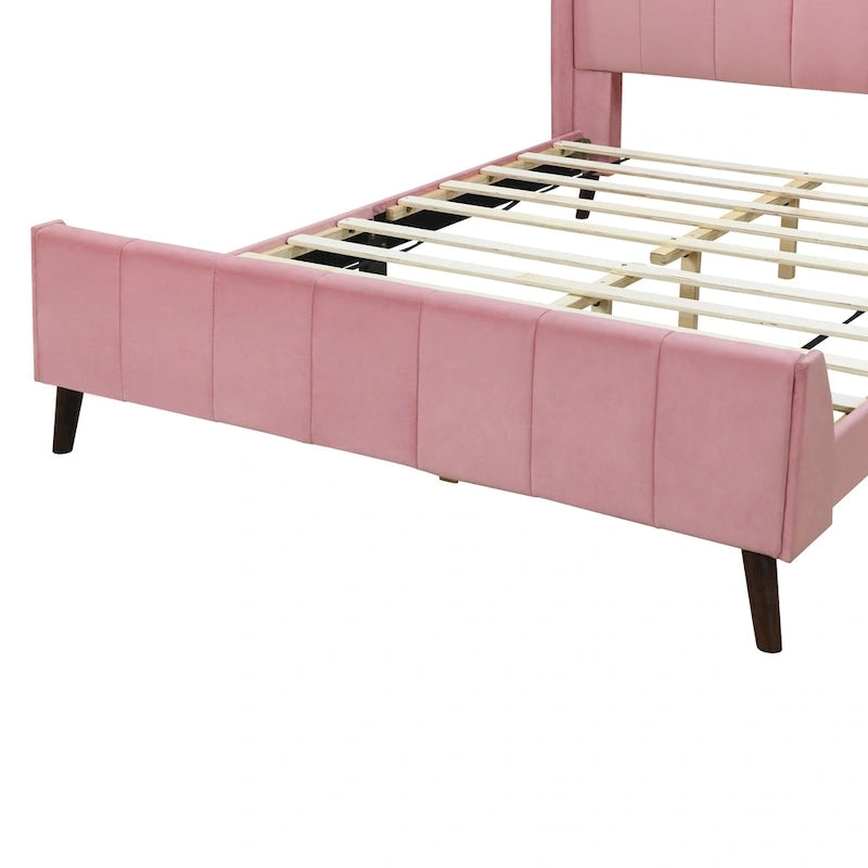 Upholstered Platform Bed, Velvet