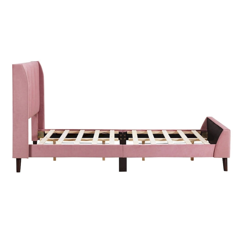 Upholstered Platform Bed, Velvet
