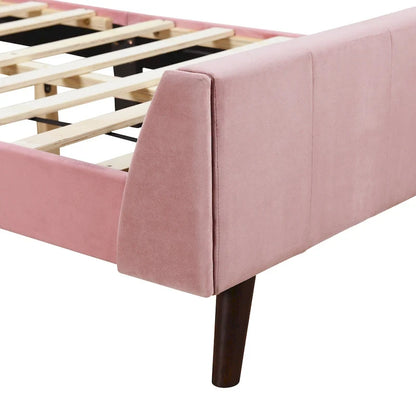 Upholstered Platform Bed, Velvet