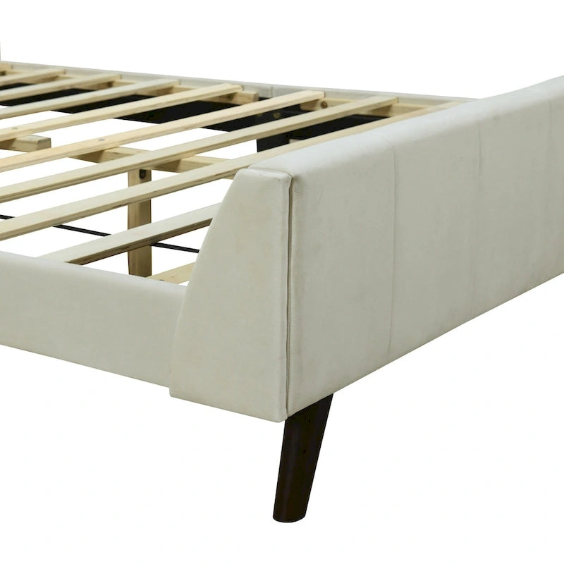 Upholstered Platform Bed, Velvet