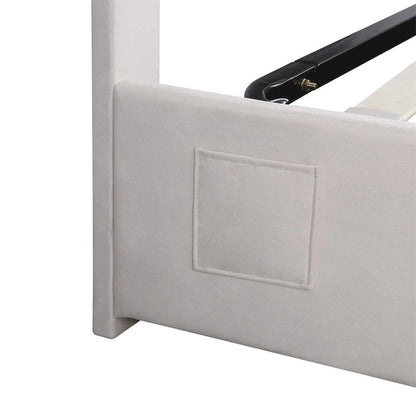 Merax Upholstered Hydraulic Storage Bed with LED light, Bluetooth Player and USB Charging