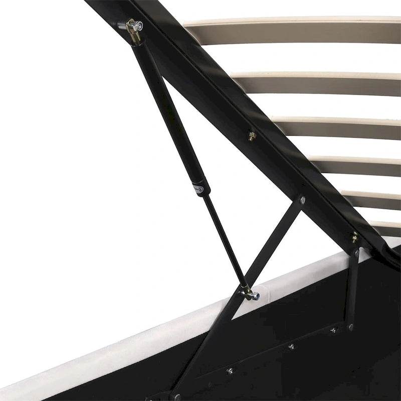 Merax Upholstered Hydraulic Storage Bed with LED light, Bluetooth Player and USB Charging