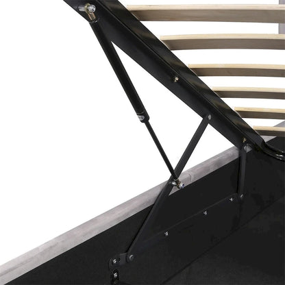 Merax Upholstered Hydraulic Storage Bed with LED light, Bluetooth Player and USB Charging