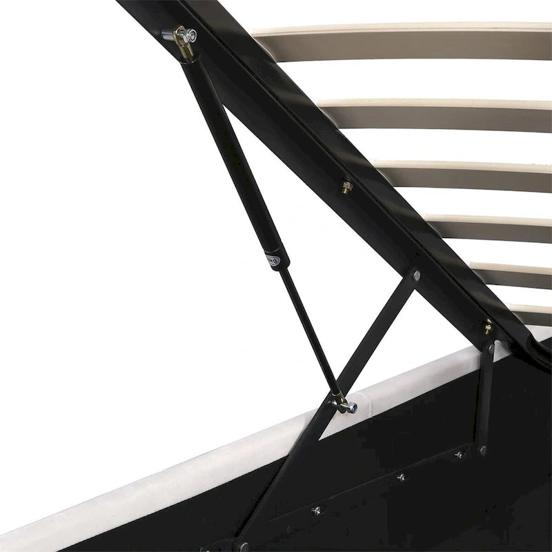 Merax Upholstered Hydraulic Storage Bed with LED light, Bluetooth Player and USB Charging