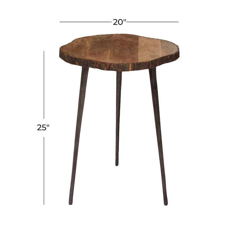 Mango Wood Accent Table - Brown - Roche River Decor - 21W x 21L x 25H