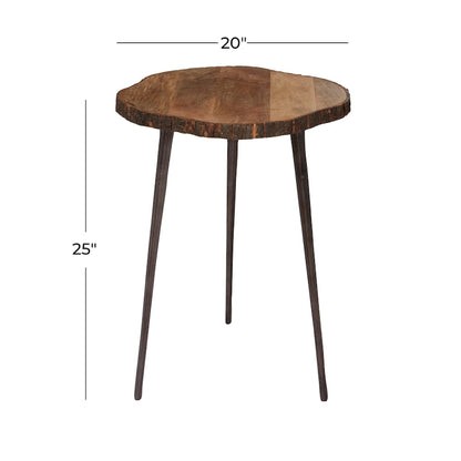 Mango Wood Accent Table - Brown - Roche River Decor - 21W x 21L x 25H
