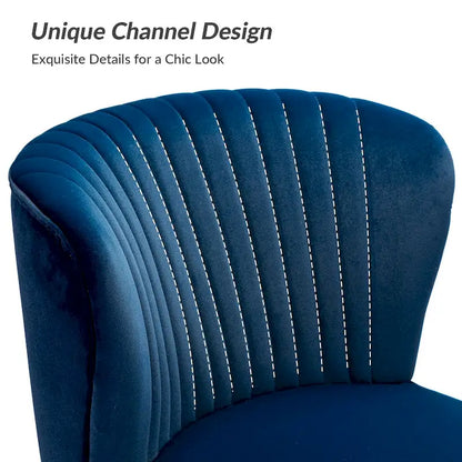 Monica 22W Upholstered Modern Tufted Accent Side Chair with Gold Legs by HULALA HOME