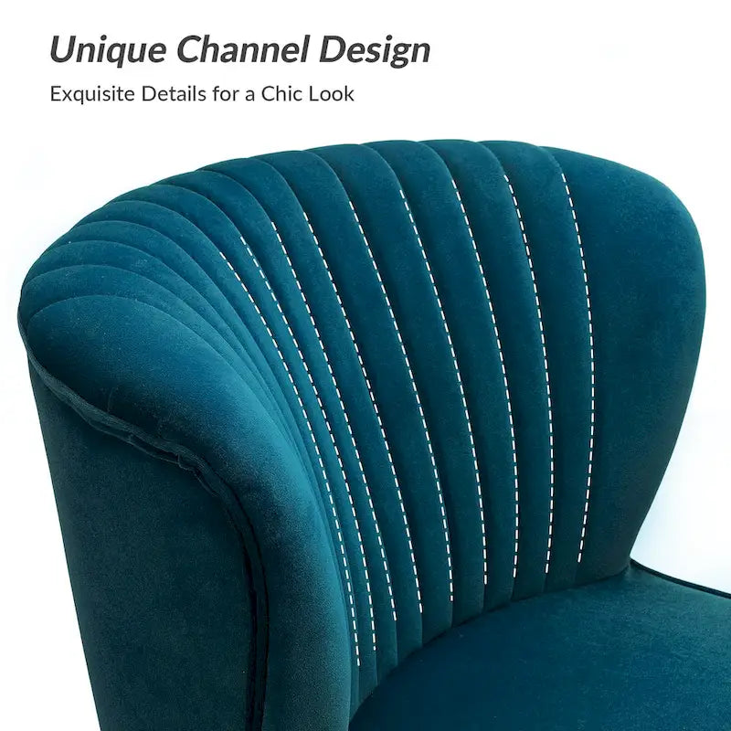 Monica 22W Upholstered Modern Tufted Accent Side Chair with Gold Legs by HULALA HOME