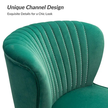 Monica 22W Upholstered Modern Tufted Accent Side Chair with Gold Legs by HULALA HOME