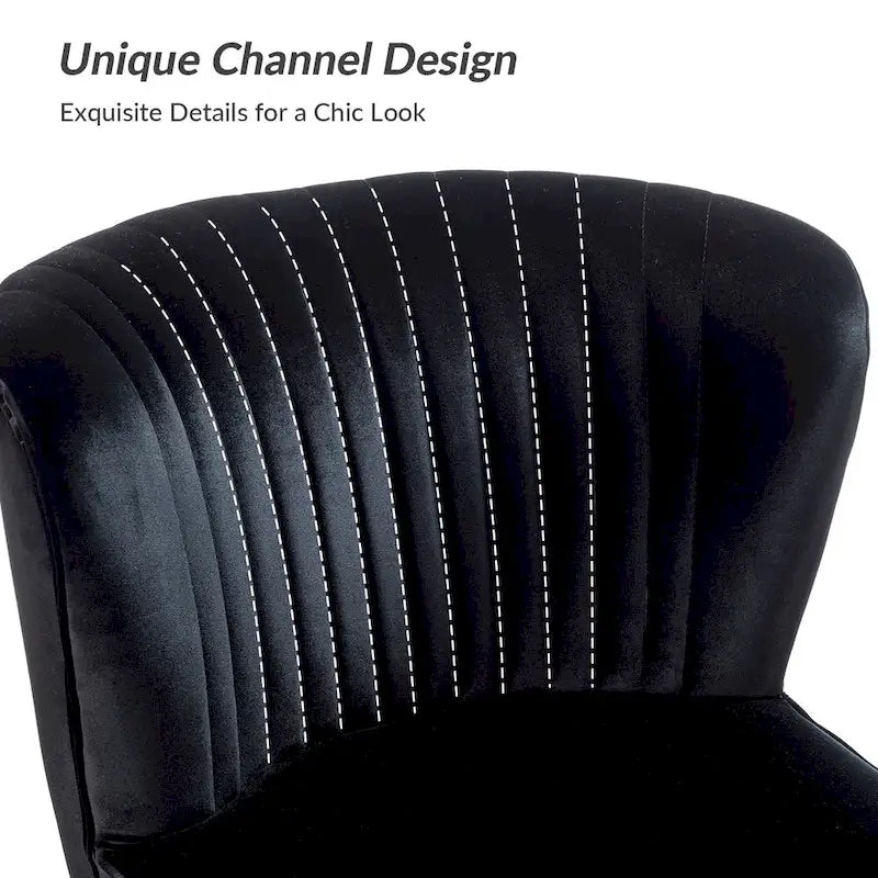 Monica 22W Upholstered Modern Tufted Accent Side Chair with Gold Legs by HULALA HOME