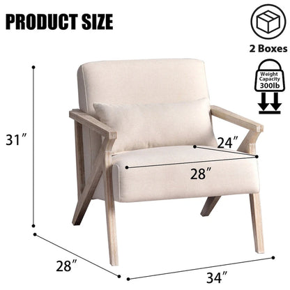 Ebello Accent Armchair Solid Hardwood Upholstered for Living Room