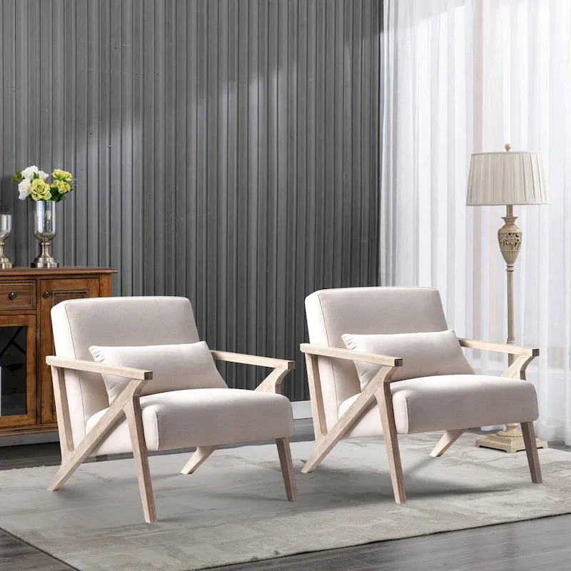 Ebello Accent Armchair Solid Hardwood Upholstered for Living Room