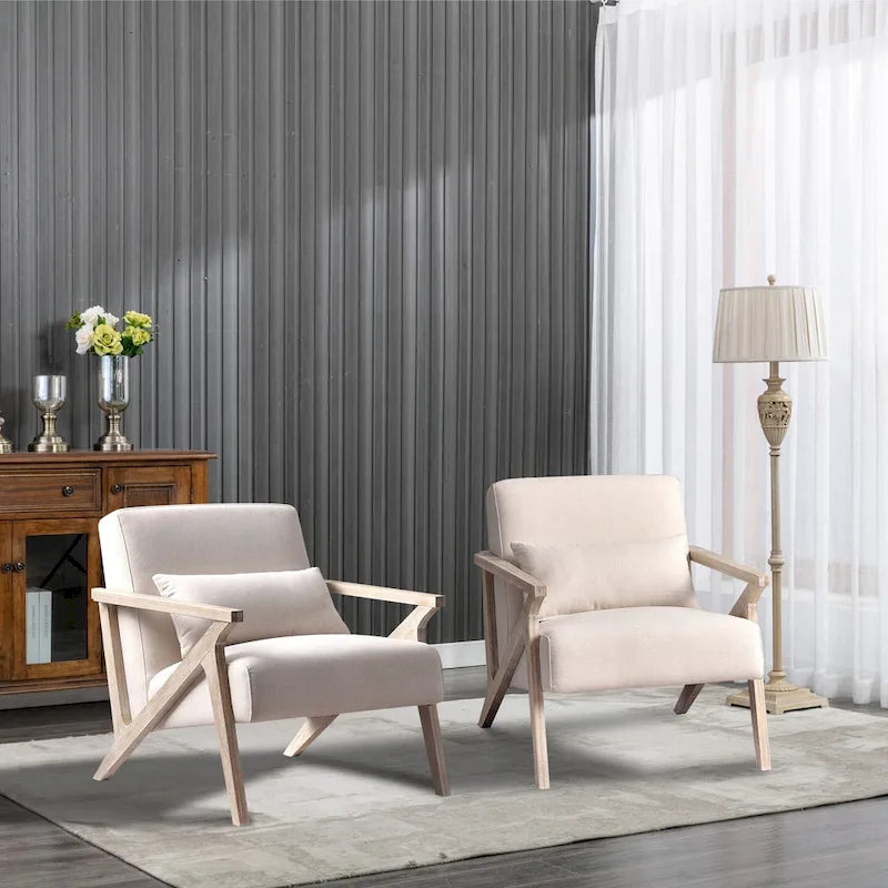 Ebello Accent Armchair Solid Hardwood Upholstered for Living Room