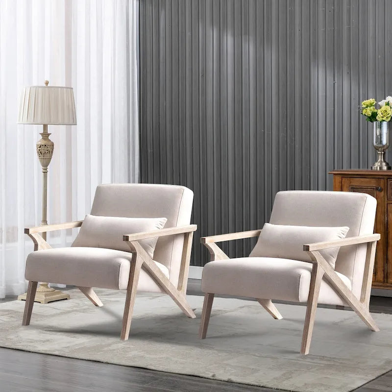 Ebello Accent Armchair Solid Hardwood Upholstered for Living Room