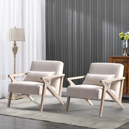 Ebello Accent Armchair Solid Hardwood Upholstered for Living Room