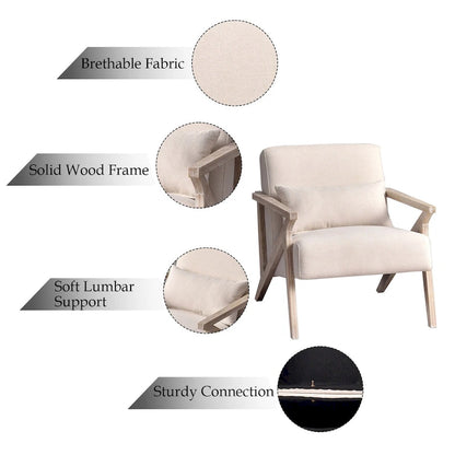 Ebello Accent Armchair Solid Hardwood Upholstered for Living Room