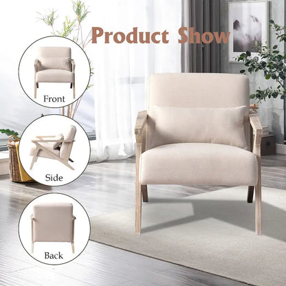 Ebello Accent Armchair Solid Hardwood Upholstered for Living Room