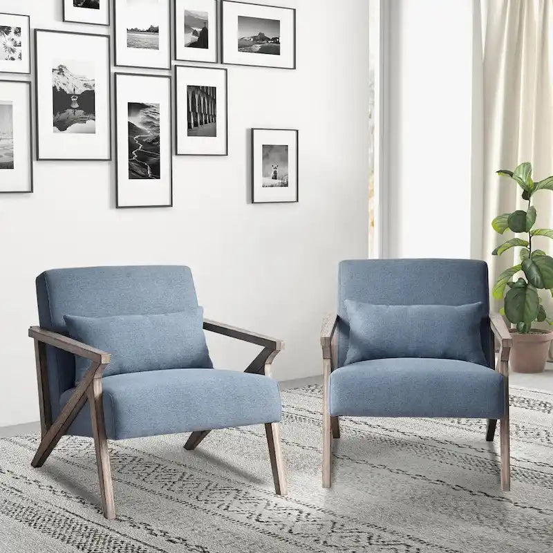 Ebello Accent Armchair Solid Hardwood Upholstered for Living Room