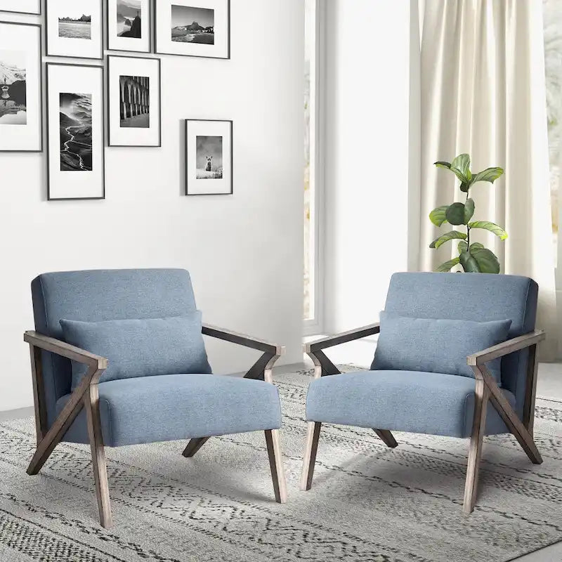 Ebello Accent Armchair Solid Hardwood Upholstered for Living Room