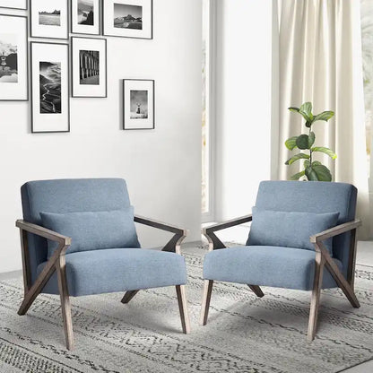 Ebello Accent Armchair Solid Hardwood Upholstered for Living Room