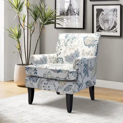 Akorda French Country Armchair with Nailhead Trim and Solid Wood Legs by HULALA HOME