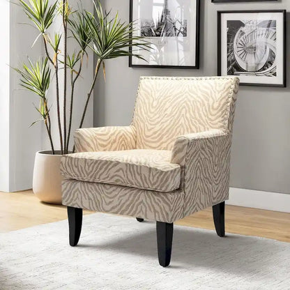 Akorda French Country Armchair with Nailhead Trim and Solid Wood Legs by HULALA HOME