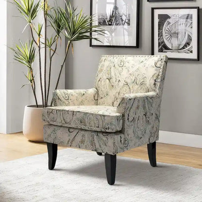 Akorda French Country Armchair with Nailhead Trim and Solid Wood Legs by HULALA HOME