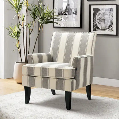 Akorda French Country Armchair with Nailhead Trim and Solid Wood Legs by HULALA HOME