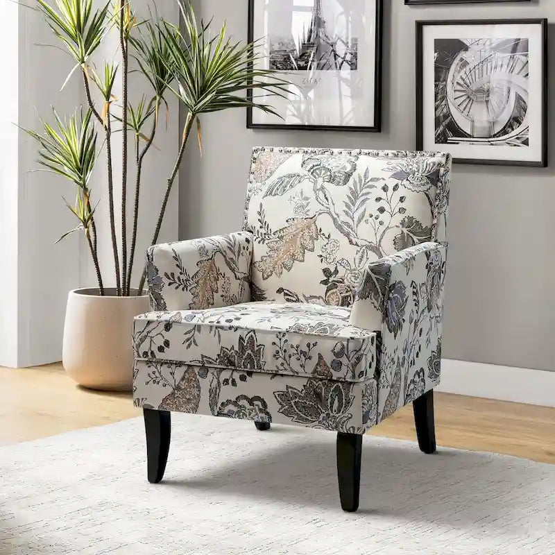 Akorda French Country Armchair with Nailhead Trim and Solid Wood Legs by HULALA HOME