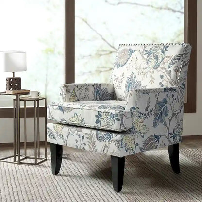 Akorda French Country Armchair with Nailhead Trim and Solid Wood Legs by HULALA HOME