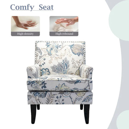 Akorda French Country Armchair with Nailhead Trim and Solid Wood Legs by HULALA HOME