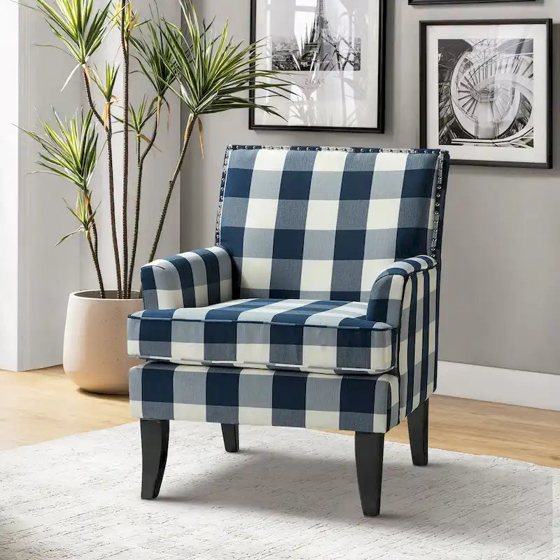 Akorda French Country Armchair with Nailhead Trim and Solid Wood Legs by HULALA HOME