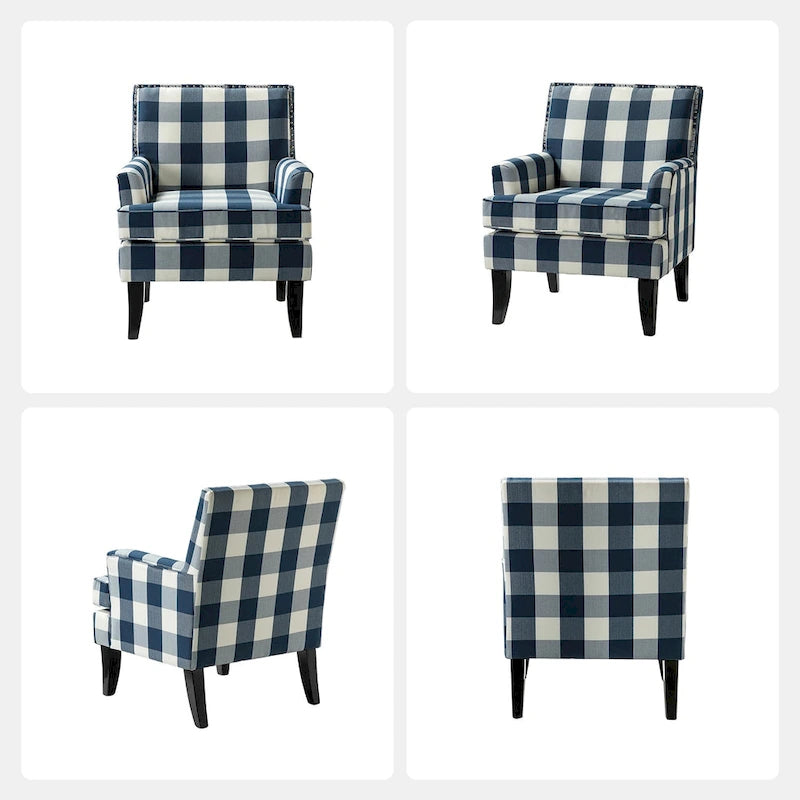 Akorda French Country Armchair with Nailhead Trim and Solid Wood Legs by HULALA HOME