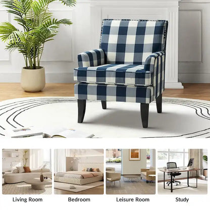 Akorda French Country Armchair with Nailhead Trim and Solid Wood Legs by HULALA HOME