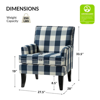 Akorda French Country Armchair with Nailhead Trim and Solid Wood Legs by HULALA HOME