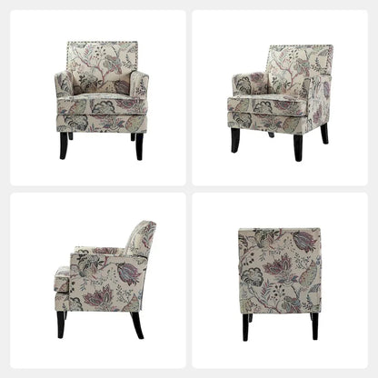 Akorda French Country Armchair with Nailhead Trim and Solid Wood Legs by HULALA HOME