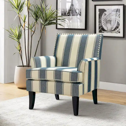 Akorda French Country Armchair with Nailhead Trim and Solid Wood Legs by HULALA HOME