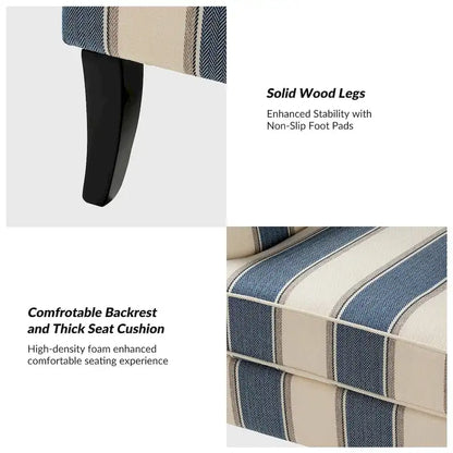 Akorda French Country Armchair with Nailhead Trim and Solid Wood Legs by HULALA HOME