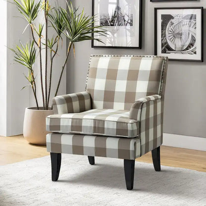 Akorda French Country Armchair with Nailhead Trim and Solid Wood Legs by HULALA HOME