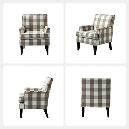 Akorda French Country Armchair with Nailhead Trim and Solid Wood Legs by HULALA HOME