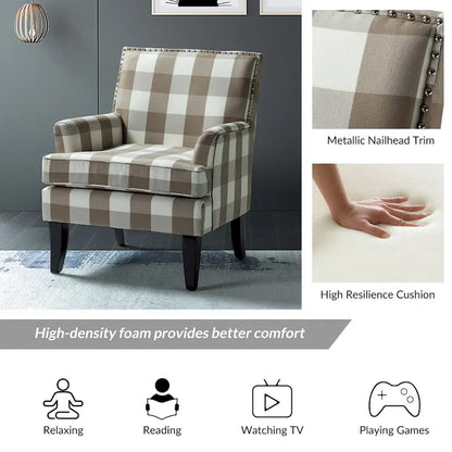 Akorda French Country Armchair with Nailhead Trim and Solid Wood Legs by HULALA HOME