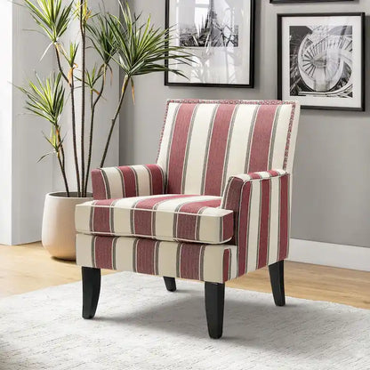 Akorda French Country Armchair with Nailhead Trim and Solid Wood Legs by HULALA HOME