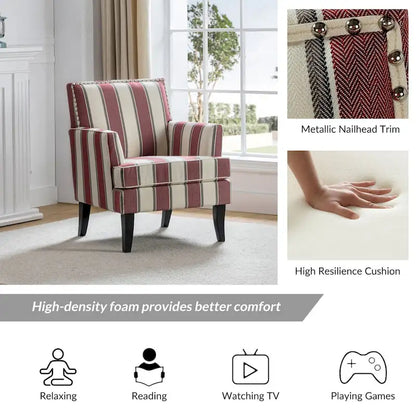 Akorda French Country Armchair with Nailhead Trim and Solid Wood Legs by HULALA HOME