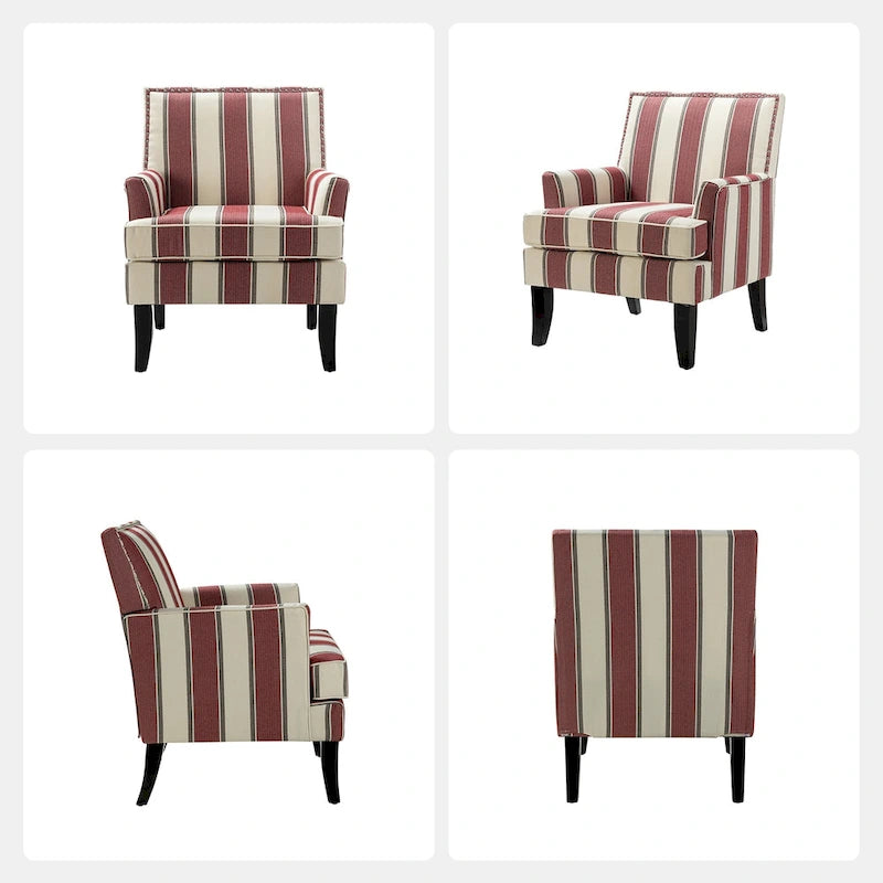 Akorda French Country Armchair with Nailhead Trim and Solid Wood Legs by HULALA HOME