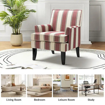 Akorda French Country Armchair with Nailhead Trim and Solid Wood Legs by HULALA HOME