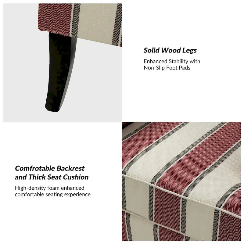 Akorda French Country Armchair with Nailhead Trim and Solid Wood Legs by HULALA HOME