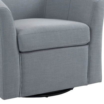 Set of 2 Modern Upholstered Swivel Barrel Chair Living Room Accent Chair