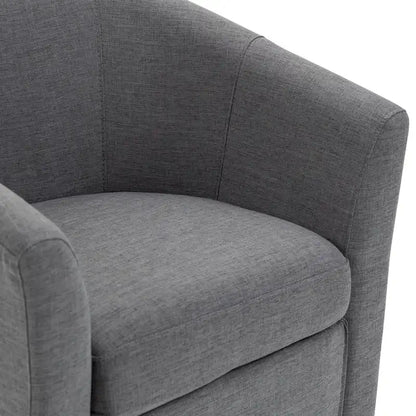 Set of 2 Modern Upholstered Swivel Barrel Chair Living Room Accent Chair