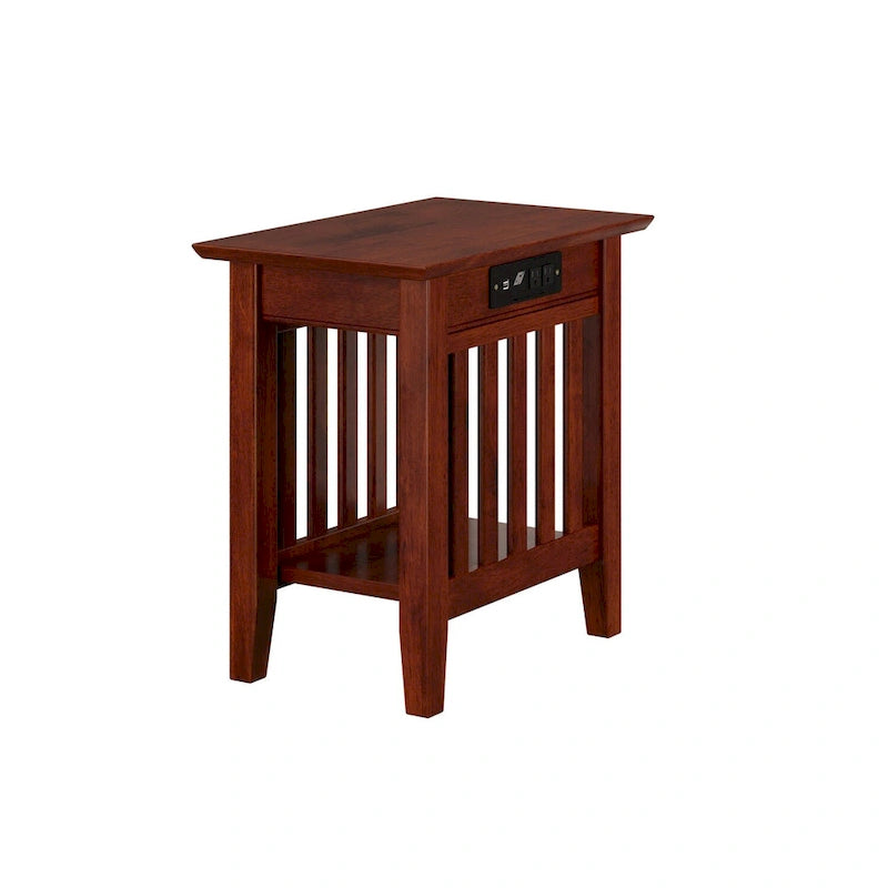 AFI Mission Chair Side Table with Charging Station